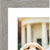 image:imageAmericanflat 8x8 Picture Frame  Matted to 5x5  Engineered Wood  White  Shatterresistant glass wall or tabletop display with included easel sawtooth hangers included secure turntab backingGrey Wood
