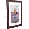image:imageAmericanflat 8x8 Picture Frame  Matted to 5x5  Engineered Wood  White  Shatterresistant glass wall or tabletop display with included easel sawtooth hangers included secure turntab backingMahogany