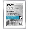 image:imageAmericanflat 8x8 Picture Frame  Matted to 5x5  Engineered Wood  White  Shatterresistant glass wall or tabletop display with included easel sawtooth hangers included secure turntab backingSilver