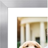 image:imageAmericanflat 8x8 Picture Frame  Matted to 5x5  Engineered Wood  White  Shatterresistant glass wall or tabletop display with included easel sawtooth hangers included secure turntab backingSilver