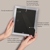 image:imageAmericanflat 8x8 Picture Frame  Matted to 5x5  Engineered Wood  White  Shatterresistant glass wall or tabletop display with included easel sawtooth hangers included secure turntab backingSilver