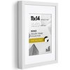image:imageAmericanflat 8x8 Picture Frame with ShatterResistant Glass  Use as 4x4 Frame with Mat or Display 8x8 Photo Without Mat  Signature Collection  Square Frames for Tabletop and Wall Display  White  Shatterresistant glass wall or tabletop display with included easel sawtooth hangers included use with or without matWhite