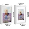 image:imageAmericanflat 8x8 Picture Frame with ShatterResistant Glass  Use as 4x4 Frame with Mat or Display 8x8 Photo Without Mat  Signature Collection  Square Frames for Tabletop and Wall Display  White  Shatterresistant glass wall or tabletop display with included easel sawtooth hangers included use with or without matWhite