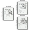 image:imageAmericanflat Bathroom Signs 3PK  Wash Soak Brush  Three 10 Bathroom Signs for Wall DecorBlack