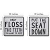 image:imageAmericanflat Bathroom Signs 3PK  Wash Soak Brush  Three 10 Bathroom Signs for Wall DecorBlack