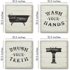 image:imageAmericanflat Bathroom Signs 3PK  Wash Soak Brush  Three 10 Bathroom Signs for Wall DecorDriftwood