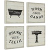 image:imageAmericanflat Bathroom Signs 3PK  Wash Soak Brush  Three 10 Bathroom Signs for Wall DecorDriftwood