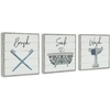 image:imageAmericanflat Bathroom Signs 3PK  Wash Soak Brush  Three 10 Bathroom Signs for Wall DecorGrey