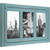 image:imageAmericanflat Hinged 4x6 Triple Picture Frame with 3 Photo Openings and Polished Glass  Distressed Wood Collage Picture Frames for Tabletop and Wall Display  Hampton Collection  Charcoal Black  Polished glass wall or tabletop display with included easel sawtooth hangers included fits photos posters and artTurquoise