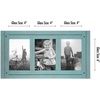 image:imageAmericanflat Hinged 4x6 Triple Picture Frame with 3 Photo Openings and Polished Glass  Distressed Wood Collage Picture Frames for Tabletop and Wall Display  Hampton Collection  Charcoal Black  Polished glass wall or tabletop display with included easel sawtooth hangers included fits photos posters and artTurquoise