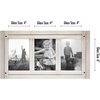 image:imageAmericanflat Hinged 4x6 Triple Picture Frame with 3 Photo Openings and Polished Glass  Distressed Wood Collage Picture Frames for Tabletop and Wall Display  Hampton Collection  Charcoal Black  Polished glass wall or tabletop display with included easel sawtooth hangers included fits photos posters and artAspen White