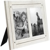 image:imageAmericanflat Hinged 4x6 Triple Picture Frame with 3 Photo Openings and Polished Glass  Distressed Wood Collage Picture Frames for Tabletop and Wall Display  Hampton Collection  Charcoal Black  Polished glass wall or tabletop display with included easel sawtooth hangers included fits photos posters and artAspen White