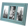image:imageAmericanflat Hinged 4x6 Triple Picture Frame with 3 Photo Openings and Polished Glass  Distressed Wood Collage Picture Frames for Tabletop and Wall Display  Hampton Collection  Charcoal Black  Polished glass wall or tabletop display with included easel sawtooth hangers included fits photos posters and artTurquoise