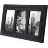image:imageAmericanflat Hinged 4x6 Triple Picture Frame with 3 Photo Openings and Polished Glass  Distressed Wood Collage Picture Frames for Tabletop and Wall Display  Hampton Collection  Charcoal Black  Polished glass wall or tabletop display with included easel sawtooth hangers included fits photos posters and artCharcoal