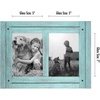image:imageAmericanflat Hinged 4x6 Triple Picture Frame with 3 Photo Openings and Polished Glass  Distressed Wood Collage Picture Frames for Tabletop and Wall Display  Hampton Collection  Charcoal Black  Polished glass wall or tabletop display with included easel sawtooth hangers included fits photos posters and artTurquoise