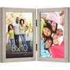 image:imageAmericanflat Hinged 8x10 Picture Frame with ShatterResistant Glass  Double Picture Frames with Engineered Wood  Signature Collection  Photo Frame for Tabletop Display  WhiteDriftwood