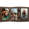 image:imageAmericanflat Hinged 8x10 Picture Frame with ShatterResistant Glass  Double Picture Frames with Engineered Wood  Signature Collection  Photo Frame for Tabletop Display  WhiteWalnut