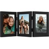 image:imageAmericanflat Hinged 8x10 Picture Frame with ShatterResistant Glass  Double Picture Frames with Engineered Wood  Signature Collection  Photo Frame for Tabletop Display  WhiteBlack