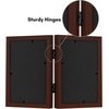 image:imageAmericanflat Hinged 8x10 Picture Frame with ShatterResistant Glass  Double Picture Frames with Engineered Wood  Signature Collection  Photo Frame for Tabletop Display  WhiteMahogany