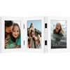 image:imageAmericanflat Hinged 8x10 Picture Frame with ShatterResistant Glass  Double Picture Frames with Engineered Wood  Signature Collection  Photo Frame for Tabletop Display  WhiteWhite