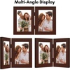image:imageAmericanflat Hinged 8x10 Picture Frame with ShatterResistant Glass  Double Picture Frames with Engineered Wood  Signature Collection  Photo Frame for Tabletop Display  WhiteMahogany