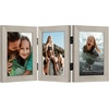 image:imageAmericanflat Hinged 8x10 Picture Frame with ShatterResistant Glass  Double Picture Frames with Engineered Wood  Signature Collection  Photo Frame for Tabletop Display  WhiteDriftwood