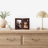 image:imageAmericanflat Hinged 8x10 Picture Frame with ShatterResistant Glass  Double Picture Frames with Engineered Wood  Signature Collection  Photo Frame for Tabletop Display  WhiteMahogany