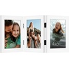image:imageAmericanflat Hinged 8x10 Picture Frame with ShatterResistant Glass  Double Picture Frames with Engineered Wood  Signature Collection  Photo Frame for Tabletop Display  WhiteWhite
