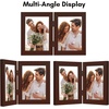 image:imageAmericanflat Hinged 8x10 Picture Frame with ShatterResistant Glass  Double Picture Frames with Engineered Wood  Signature Collection  Photo Frame for Tabletop Display  WhiteMahogany