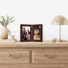 image:imageAmericanflat Hinged 8x10 Picture Frame with ShatterResistant Glass  Double Picture Frames with Engineered Wood  Signature Collection  Photo Frame for Tabletop Display  WhiteMahogany