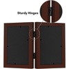 image:imageAmericanflat Hinged 8x10 Picture Frame with ShatterResistant Glass  Double Picture Frames with Engineered Wood  Signature Collection  Photo Frame for Tabletop Display  WhiteMahogany