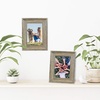 image:imageAmericanflat Rustic Lodge 11x14 Picture Frame Set of 4  Use as 8x10 Picture Frame with Mat or 11x14 Frame Without Mat  Textured Engineered Wood Photo Frame with Hanging Hardware for Wall DecorMetallic Grey