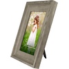 image:imageAmericanflat Rustic Lodge 11x14 Picture Frame Set of 4  Use as 8x10 Picture Frame with Mat or 11x14 Frame Without Mat  Textured Engineered Wood Photo Frame with Hanging Hardware for Wall DecorDriftwood