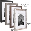 image:imageAmericanflat Rustic Lodge 11x14 Picture Frame Set of 4  Use as 8x10 Picture Frame with Mat or 11x14 Frame Without Mat  Textured Engineered Wood Photo Frame with Hanging Hardware for Wall DecorRustic Lodge