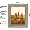 image:imageAmericanflat Rustic Lodge 11x14 Picture Frame Set of 4  Use as 8x10 Picture Frame with Mat or 11x14 Frame Without Mat  Textured Engineered Wood Photo Frame with Hanging Hardware for Wall DecorMetallic Grey