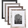 image:imageAmericanflat Rustic Lodge 11x14 Picture Frame Set of 4  Use as 8x10 Picture Frame with Mat or 11x14 Frame Without Mat  Textured Engineered Wood Photo Frame with Hanging Hardware for Wall DecorRustic Lodge