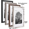 image:imageAmericanflat Rustic Lodge 11x14 Picture Frame Set of 4  Use as 8x10 Picture Frame with Mat or 11x14 Frame Without Mat  Textured Engineered Wood Photo Frame with Hanging Hardware for Wall DecorRustic Lodge