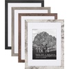 image:imageAmericanflat Rustic Lodge 11x14 Picture Frame Set of 4  Use as 8x10 Picture Frame with Mat or 11x14 Frame Without Mat  Textured Engineered Wood Photo Frame with Hanging Hardware for Wall DecorRustic Lodge