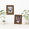 image:imageAmericanflat Rustic Lodge 11x14 Picture Frame Set of 4  Use as 8x10 Picture Frame with Mat or 11x14 Frame Without Mat  Textured Engineered Wood Photo Frame with Hanging Hardware for Wall DecorWalnut