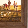 image:imageAmericanflat Rustic Lodge 11x14 Picture Frame Set of 4  Use as 8x10 Picture Frame with Mat or 11x14 Frame Without Mat  Textured Engineered Wood Photo Frame with Hanging Hardware for Wall DecorWalnut