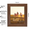 image:imageAmericanflat Rustic Lodge 11x14 Picture Frame Set of 4  Use as 8x10 Picture Frame with Mat or 11x14 Frame Without Mat  Textured Engineered Wood Photo Frame with Hanging Hardware for Wall DecorWalnut