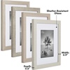 image:imageAmericanflat Rustic Lodge 11x14 Picture Frame Set of 4  Use as 8x10 Picture Frame with Mat or 11x14 Frame Without Mat  Textured Engineered Wood Photo Frame with Hanging Hardware for Wall DecorModern Farmhouse