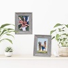 image:imageAmericanflat Rustic Lodge 11x14 Picture Frame Set of 4  Use as 8x10 Picture Frame with Mat or 11x14 Frame Without Mat  Textured Engineered Wood Photo Frame with Hanging Hardware for Wall DecorDistressed Grey