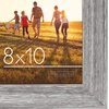 image:imageAmericanflat Rustic Lodge 11x14 Picture Frame Set of 4  Use as 8x10 Picture Frame with Mat or 11x14 Frame Without Mat  Textured Engineered Wood Photo Frame with Hanging Hardware for Wall DecorDistressed Grey
