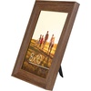 image:imageAmericanflat Rustic Lodge 11x14 Picture Frame Set of 4  Use as 8x10 Picture Frame with Mat or 11x14 Frame Without Mat  Textured Engineered Wood Photo Frame with Hanging Hardware for Wall DecorWalnut
