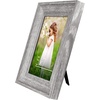 image:imageAmericanflat Rustic Lodge 11x14 Picture Frame Set of 4  Use as 8x10 Picture Frame with Mat or 11x14 Frame Without Mat  Textured Engineered Wood Photo Frame with Hanging Hardware for Wall DecorDistressed Grey