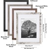 image:imageAmericanflat Rustic Lodge 11x14 Picture Frame Set of 4  Use as 8x10 Picture Frame with Mat or 11x14 Frame Without Mat  Textured Engineered Wood Photo Frame with Hanging Hardware for Wall DecorRustic Lodge