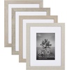 image:imageAmericanflat Rustic Lodge 11x14 Picture Frame Set of 4  Use as 8x10 Picture Frame with Mat or 11x14 Frame Without Mat  Textured Engineered Wood Photo Frame with Hanging Hardware for Wall DecorModern Farmhouse