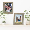image:imageAmericanflat Rustic Lodge 11x14 Picture Frame Set of 4  Use as 8x10 Picture Frame with Mat or 11x14 Frame Without Mat  Textured Engineered Wood Photo Frame with Hanging Hardware for Wall DecorMetallic Grey