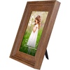image:imageAmericanflat Rustic Lodge 11x14 Picture Frame Set of 4  Use as 8x10 Picture Frame with Mat or 11x14 Frame Without Mat  Textured Engineered Wood Photo Frame with Hanging Hardware for Wall DecorWalnut